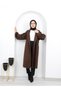 Belted Women's Hijab Coat with Gathered Sleeves - 6