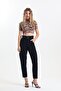 Black High Waist Elastic Waist Mom Jean Jeans