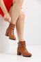Women's Hermina Tan Leather Double Buckle Ankle Boots