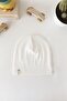 Black - Ecru 2-Piece Rib Beanie - 3