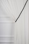 Black Color Classic Cord Double Breasted Tulle Curtain Background Collection Rope 400 Cm - 3