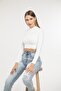 Women's Half Turtleneck Long Sleeve Crop Body - 4