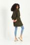Welsoft Zippered Hooded Long Fleece Cardigan Khaki Green - 2