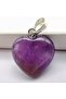 Heart Cut Amethyst Natural Stone Steel Necklace - 2