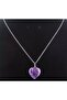 Heart Cut Amethyst Natural Stone Steel Necklace - 3