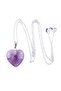 Heart Cut Amethyst Natural Stone Steel Necklace - 4