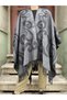 Recycle Unisex Ethnic Motif Poncho, Shawl, Long Scarf, Double Sided Poncho