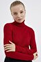 Women's Red Turtleneck Knitwear Sweater