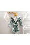 Green Velvet Dinosaurs Children's Bathrobe - 6-8 Years
