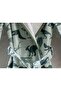 Green Velvet Dinosaurs Children's Bathrobe - 6-8 Years - 3