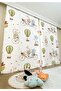 Cute Animals on Bicycles Patterned Children's & Baby's Room Background Curtain (SINGLE WING PRICE) - 2
