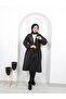 Belted Women's Hijab Coat with Gathered Sleeves