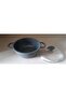 Cast Granite 20 Cm Deep Pot with Handle / Gray - 2