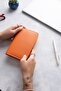 Pu Leather Orange Passport Cover - Passport Holder Travel Wallet - Passport Protector - Notebook Cover
