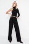 Black Lycra High Waist 90's Wide Leg Jeans Wide Leg Boyfriend Jeans
