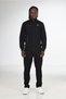Fm Men's Half Turtleneck Ribbed Front Zipper Winter Tracksuit