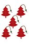 Christmas Tree Decoration Set - Glittered Felt Gift Package Decoration - 5 Pieces 7.5x9.5 Cm - Ç001