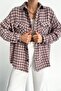 Women's Pink New Season Low Shoulder Double Pocket Oversize Lumberjack Shirt Jacket - 2