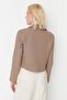 Brown Cropped Fitted Woven Jacket TWOAW23CE00252 - 5