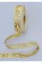 Decorative Ribbon. 25mmx2meter. Cream. Yellow Glitter. No:5