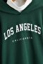 Kids Hooded Los Angeles Printed Sweatshirt Bitter Green - 3