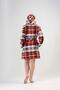 Women's Fleece Plus Size Hooded Short Dressing Gown - 5