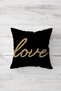 Gold Love and Snowflake Patterned Hidden Zippered Throw Pillow Cover Sofa Pillow Cover Set (4pcs) - 2