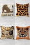 Leopard Patterned Combination Hidden Zippered Throw Pillow Cover Sofa Pillow Cover Set (4pcs)