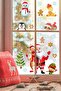 Christmas Figures Santa Claus Deer Penguin Snowman and Snowflakes Decorative Sticker - 2