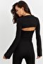 Women's Black Window Crop Blouse B1905 - 5