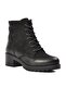 3312k Black Genuine Leather Women's Heeled Boots - 3