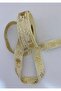 Decorative Ribbon. 25mmx2meter. Cream. Yellow Glitter. No:6