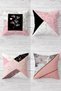 Pink Geometric Triangle Patterned Hidden Zippered Throw Pillow Cover Set - 4 Pieces