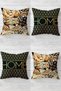 Lion Leopard Pattern Home Hidden Zippered Throw Pillow Cover Sofa Pillow Cover Set (4pcs)
