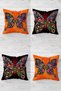Orange Butterfly Patterned - Hidden Zippered Throw Pillow Cover Set (4pcs)