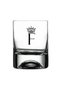Crowned Whiskey Glass with Letter F