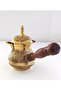 Brass Inlaid Embroidered Osmal Coffee Pot with Lid 5” Inc - 4