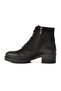 3312k Black Genuine Leather Women's Heeled Boots - 2