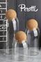 Sughero 3-Piece Ball Glass Jar with Cork Lid and Spice Bowl Set
