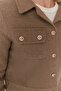 Brown Cropped Fitted Woven Jacket TWOAW23CE00252 - 4