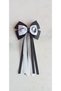 Atatürk Signature and Picture Patterned Girl's Clip Handmade Sturdy Buckle Ribbons Black White - 2