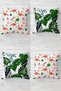 Filamingo Tropical Leaf Patterned Concealed Zippered Throw Pillow Cover Sofa Pillow Cover Set (4pcs)