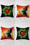 Ladybug And Butterfly Concealed Zippered Throw Pillow Cover Seat Pillow Cover Set(4pcs)
