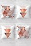 Hidden Zippered Nested Triangle Throw Pillow Cover Set - Seat and Pillow Set (4pcs)