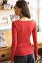 Women's Red Square Collar Thick Ribbed Knitwear Sweater BLZ-19002040 - 2