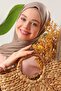 حجاب شال قطن ممشط بيج - 5