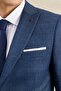 Men's Navy Blue Slim Fit Slim Fit Swallow Collar Classic Suit with Dobby Vest - 5