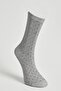 Men's Grey-black Patterned Gray Black Bamboo Casual Socks