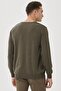 Men's Khaki-beige Standard Fit Crew Neck Patterned 100% Cotton Knitwear Sweater - 4