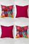 Flowers in the Pot Patterned Hidden Zippered Throw Pillow Cover Sofa Pillow Cover Set (4 Pieces)